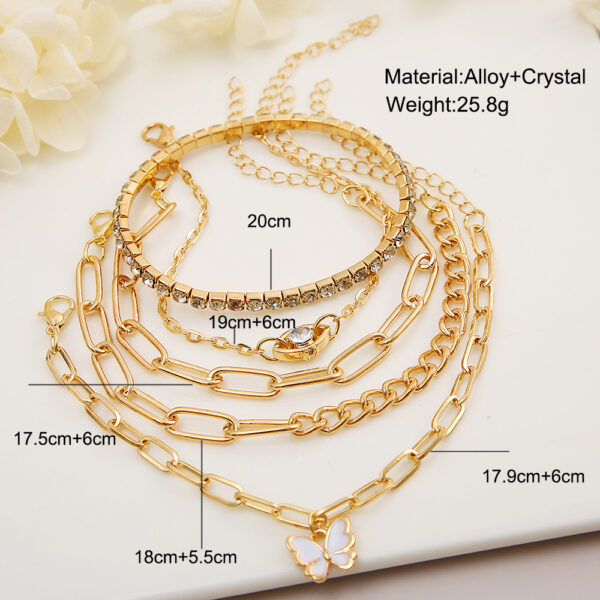 Wholesale Butterfly Diamond Alloy Bracelet