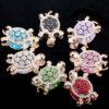 Wholesale Heavy Industry Full Diamond Double-sided Turtle Can Wear Straight Hole Beads DIY Accessories