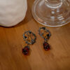 Wholesale Thorn Cane Red Rose Alloy Earrings
