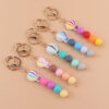Wholesale Cartoon Hot Air Balloon Silicone Handmade Beaded Keychain