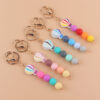 Wholesale Cartoon Hot Air Balloon Silicone Handmade Beaded Keychain