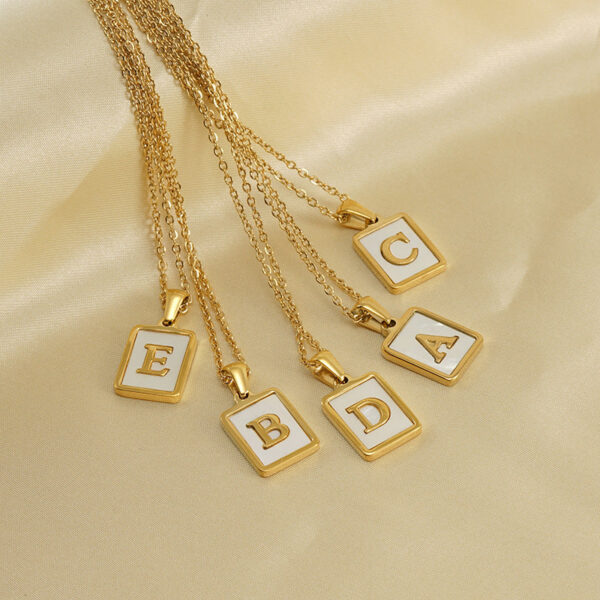 Wholesale Titanium Steel Shell Alphabet 18K Gold Necklace