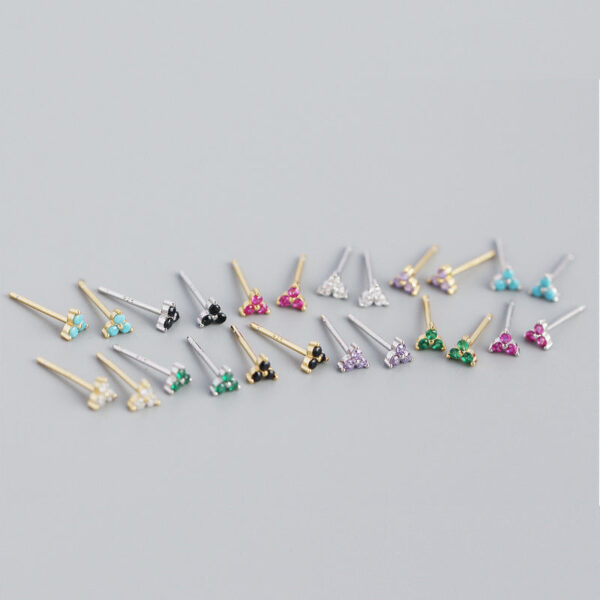 Wholesale Personalized Light Luxury Versatile Stacking Geometric Clover Diamond S925 Sterling Silver Earrings