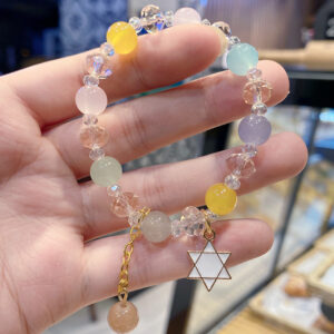 R19 white six-pointed star bracelet candy color