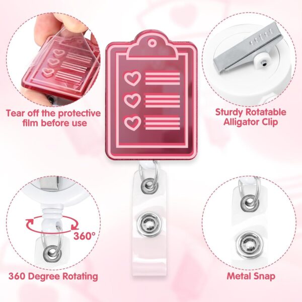 Wholesale PVC Gradient Color Medical Acrylic Badge Scroll Extendable Keychain