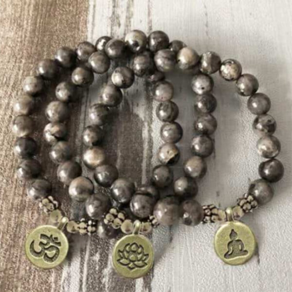 Wholesale Buddha Beads Lotus Yoga Pendant Stone Bracelet
