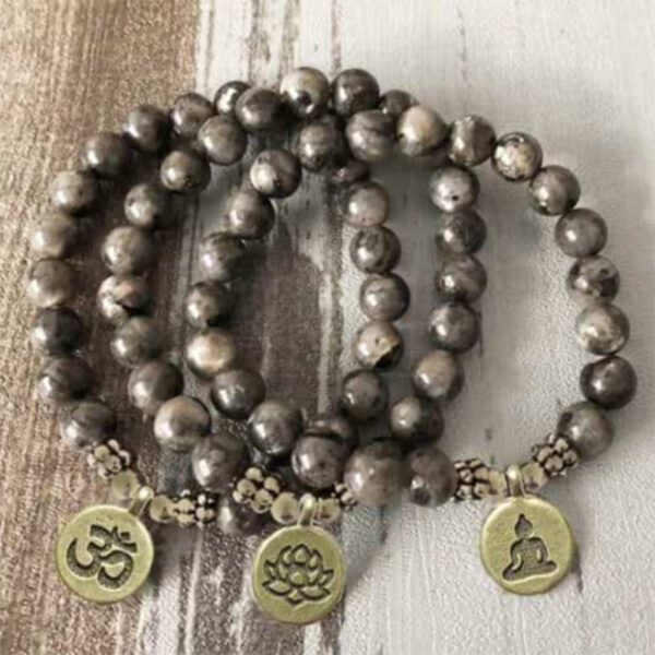 Wholesale Buddha Beads Lotus Yoga Pendant Stone Bracelet