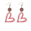 Wholesale Valentine's Day Fashion Hollow Heart Wood Slice Women's Earrings