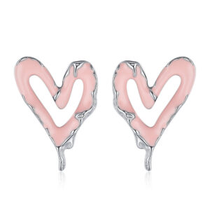 Wholesale Sweet Cool Heart Silver Earrings