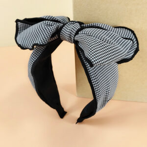 Small Houndstooth Bow Headband