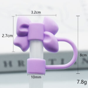 Silicone purple bow 10mm / Bagged without straw