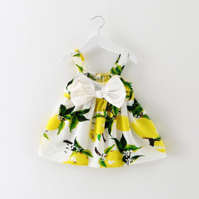 Wholesale Girls Princess Lemon Dress Baby Clothes