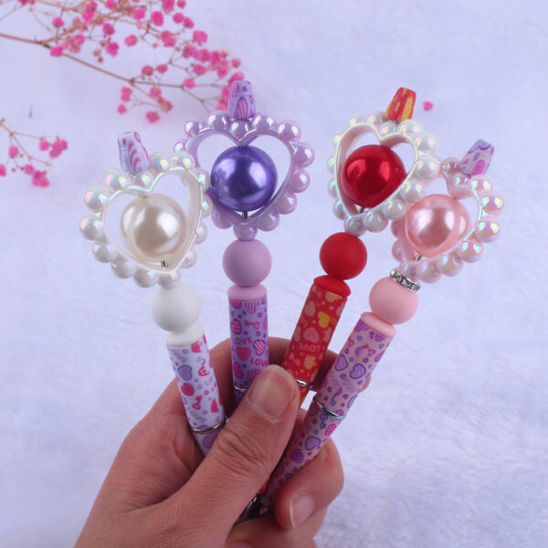 Wholesale Beaded Pens Valentine's Day Love Silicone Handmade Beaded Pen
