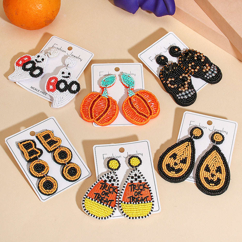 Wholesale Exaerated Rice Bead Sewing Earrings