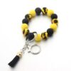 Wholesale Sunflower Silicone Beaded Wrist Keychain