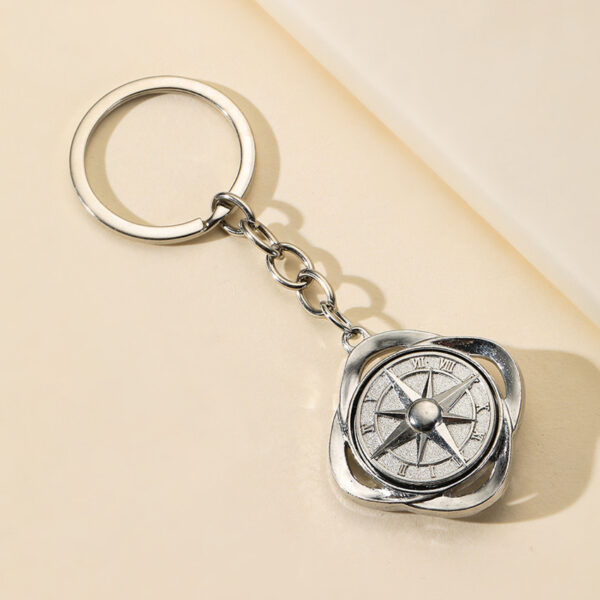 Wholesale of New Alloy Rotating Compass Keychains