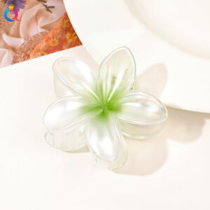 8cm frangipani-pearlescent green / Qiyue factory direct sales