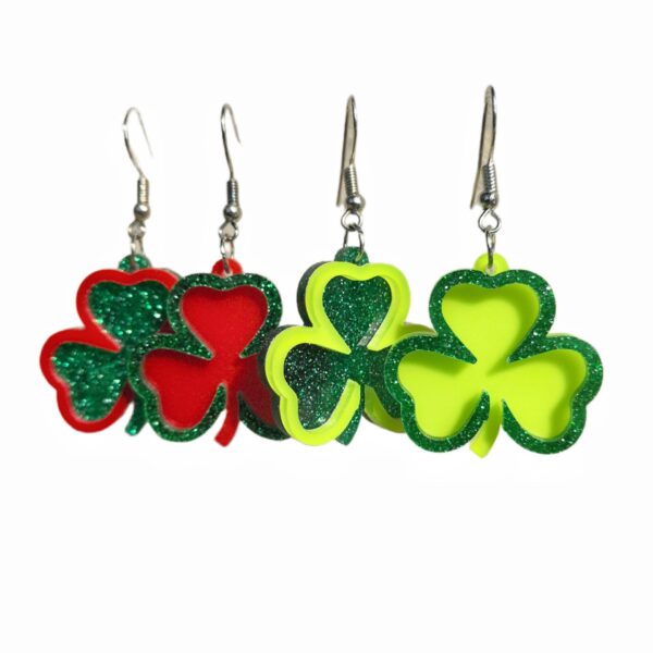 O1CN01V69xIB1ZFcZ5CMq4Q_1794553165-0-cib Wholesale Green Fashion Simple Lucky Clover St. Patrick Clover Personality Earrings