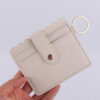 Wholesale Color Solid Color ID Case PU Leather Card Holder Keychain Coin Purse