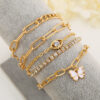 Wholesale Butterfly Diamond Alloy Bracelet