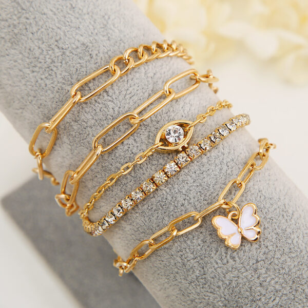 Wholesale Butterfly Diamond Alloy Bracelet
