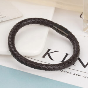 Bmb-0014-brown leather black buckle