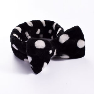 39#Black and white dots (bow headband)