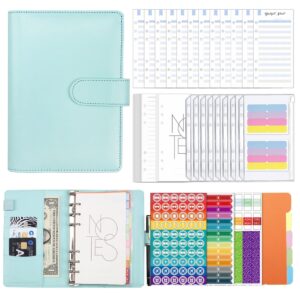 A6 / Macaron High Match-Blue (Same Color Card 12 Partition Paper 1 Zipper Bag 8 Horizontal Line 4 May Plan 14 8 Labels 2 3 Multifunctional Stickers)