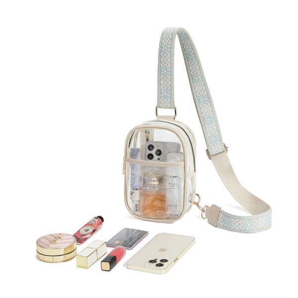 Wholesale TPU Transparent Wide Shoulder Strap Waterproof Chest Bag Outdoor Sports Crossbody Bag