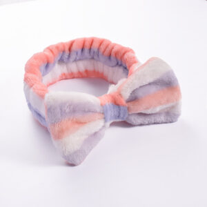 15#Purple three-color stripes (bow headband)