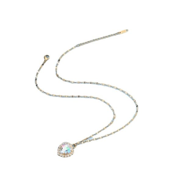 Wholesale Colorful Crystal Love Diamond Titanium Steel Necklace Clavicle Chain