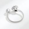 Wholesale Daisy Pearl Copper Rotary Adjustable Rings