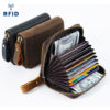 Wholesale Antimagnetic Large Capacity Cowhide Card Bag