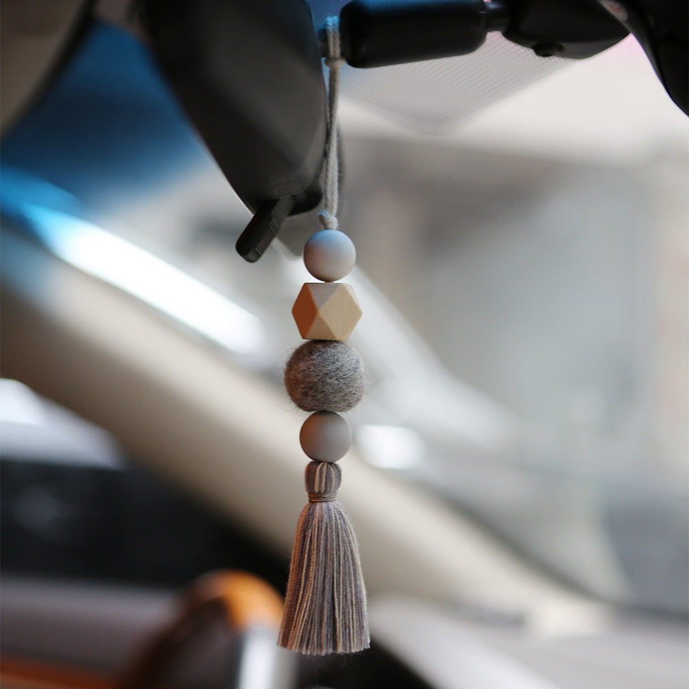 Wholesale Silicone Bead Wooden Bead Car Handmade Pendant
