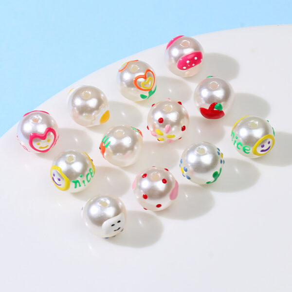 Wholesale Imitation Pearl Hand Painted Oil Drip Jewelry Accessories Beads