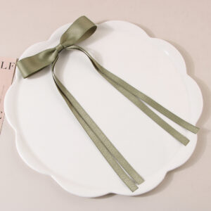 Polyester cotton ribbon Green 8G duckbill clip