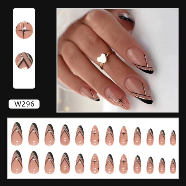 Wholesale Mystery Black Diagonal Line Resin Nail Stickers