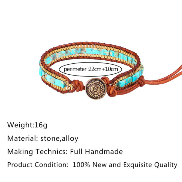 Wholesale Emperor Stone Beads Leather Bracelet
