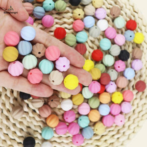 Wholesale Candy-colored silicone pumpkin beads
