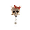 Wholesale Red Bow Skull Retractable Alloy Keychain