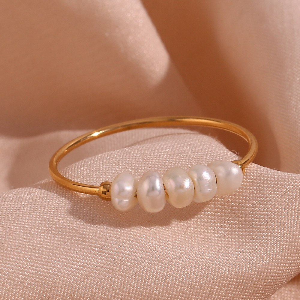 Wholesale 18K fine-cut freshwater pearl ring