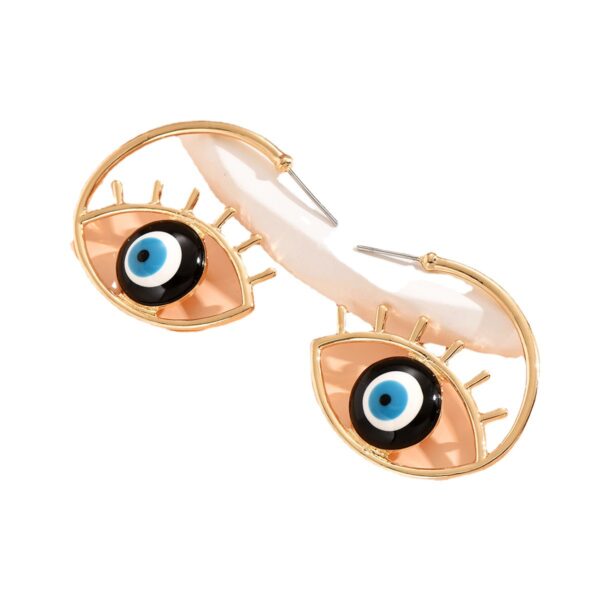 Wholesale Devil Eyes Vintage Oil Drips Metal Earrings