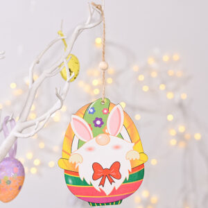 YJ Easter Wooden Pendant B Round Egg