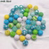 Wholesale 50PCS/Pack 20MM Mixed Color Acrylic Beads Bubblegum Beads