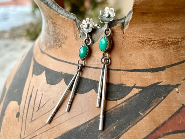 Wholesale Turquoise Tassel Alloy Earrings