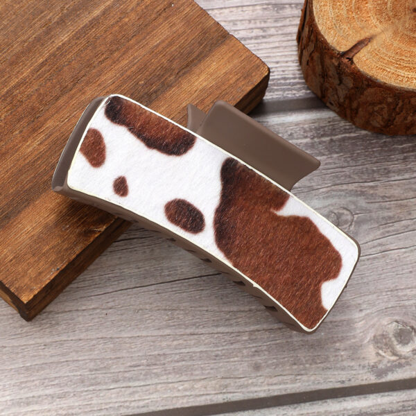 Wholesale Western Style Cow Pattern Leather Hair Clips