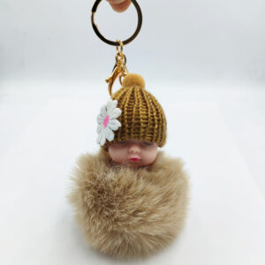Khakis / Golden chain Buckle (8cm fur ball)