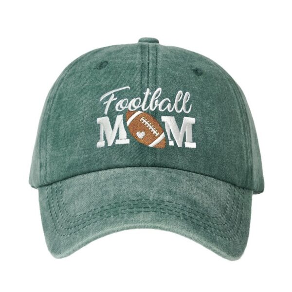 Wholesale Embroidered FOOTBALL MOM Washed Baseball Cap