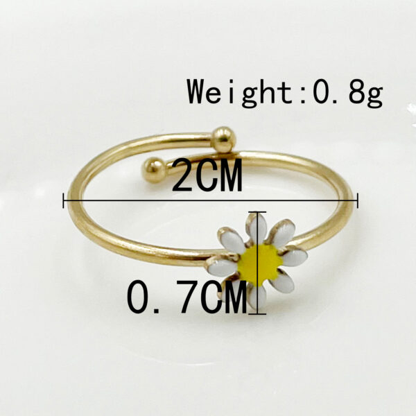 O1CN01VSV2la1MrYA5VYrQ5_2214620821488-0-cib Wholesale Colorful Oil Drip Sunflower Adjustable Titanium Steel Ring