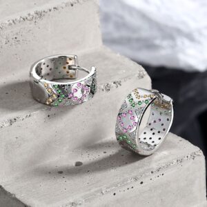 Wholesale Zirconia Diamond Color Matching Stripe Copper Earrings